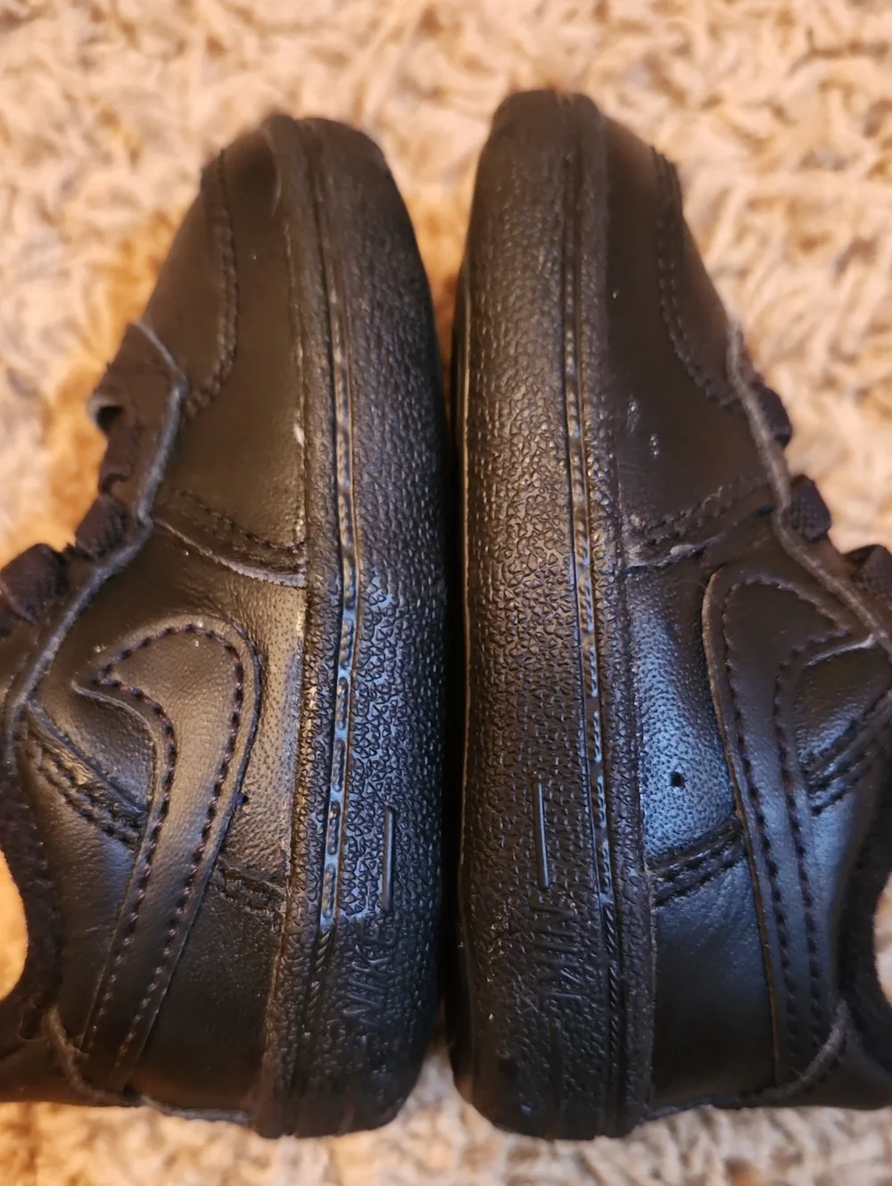 Nike Air Force 1 Black Baby Crib Shoes With Soft Sole Size 3C